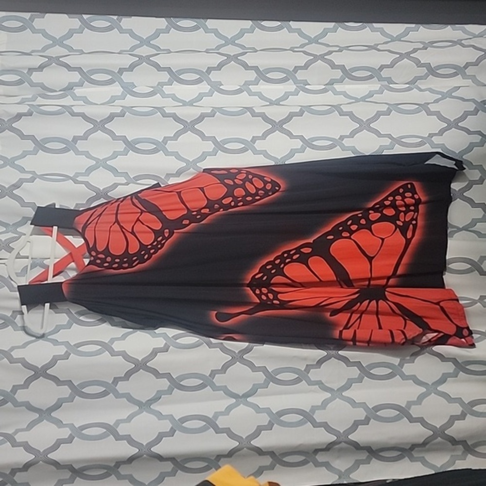 " BATTERFLY " A- line summer maxi dress size XL, 1X, 2X